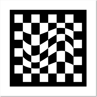 Wavy Chessboard design Posters and Art